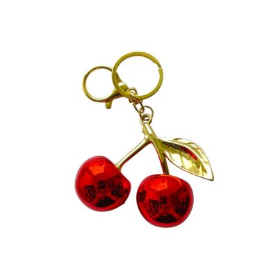 Premium quality bag accessory /bag charm / Metallic red cherry Keychain for girls